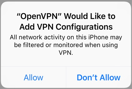 OpenVPN Connect iOS Permission