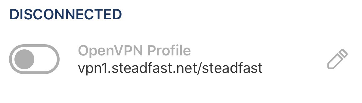 OpenVPN Connect iOS Status Disconnected